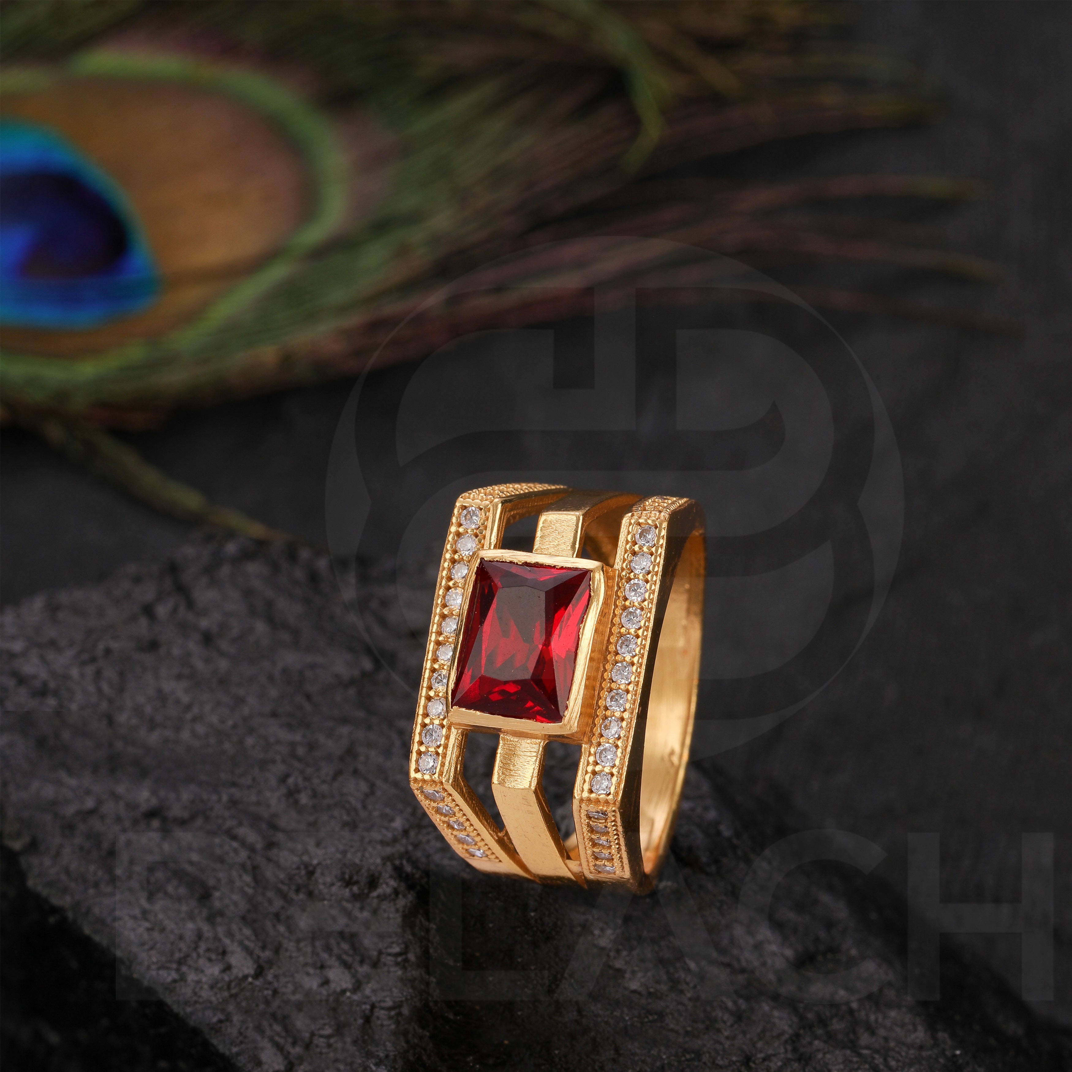 Andesine & Diamond Past, Present, Future Ring – Burton's Gems and Opals